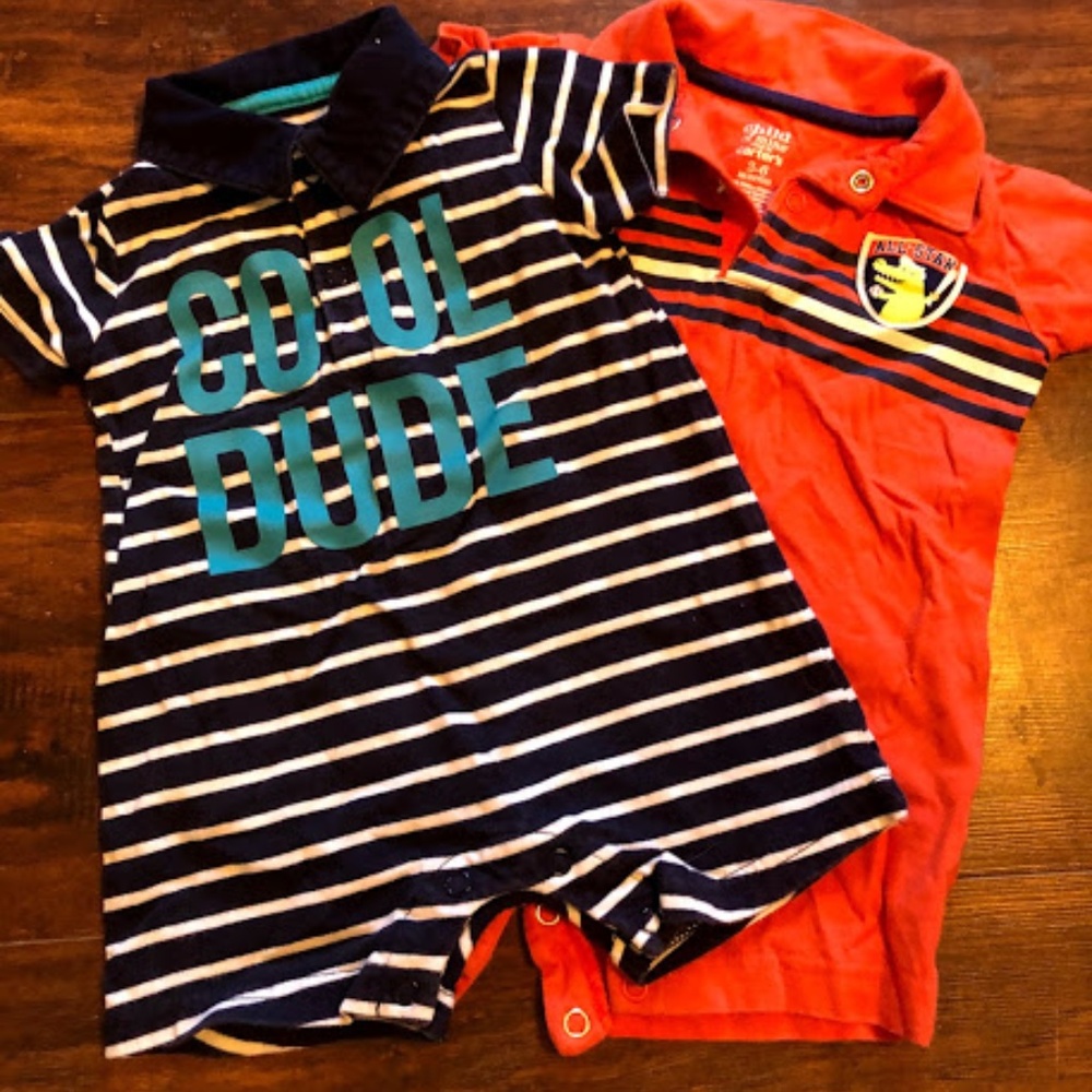 Two pack of boys (3-6 month) bodysuits.